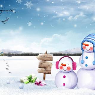 Laptop cute winter wallpaper