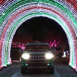 Car winter lights wallpaper