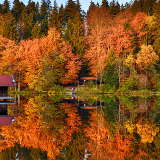 Autumn cabin desktop wallpaper