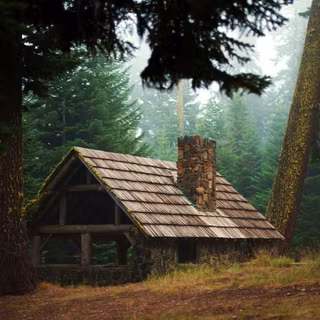 Autumn cabin desktop wallpaper