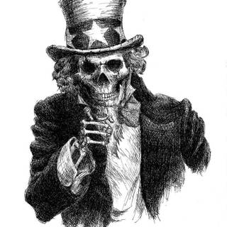 Uncle Sam skeleton wallpaper
