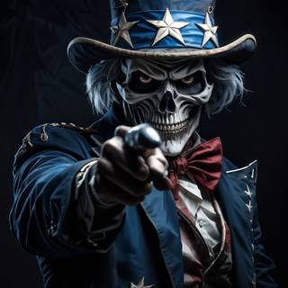 Uncle Sam skeleton wallpaper
