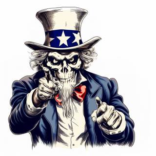Uncle Sam skeleton wallpaper