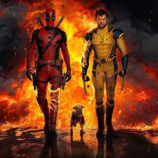 Deadpool and his dog wallpaper
