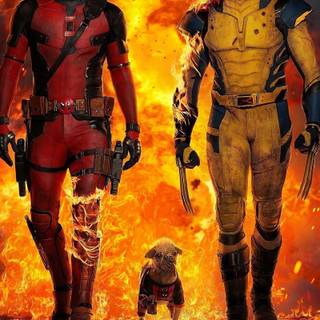 Deadpool and his dog wallpaper
