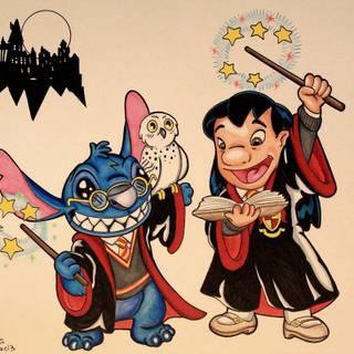 Stitch and Harry Potter wallpaper