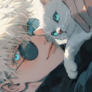 Gojo and Gojo Cat wallpaper