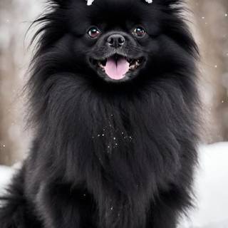 Black Pom dogs wallpaper