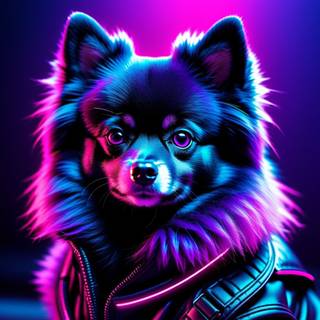 Black Pom dogs wallpaper