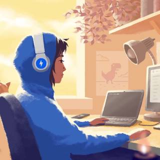 Coding girl wallpaper