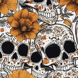 Yellow skull wallpaper