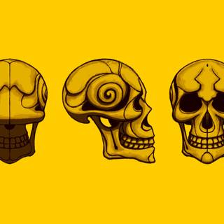 Yellow skull wallpaper