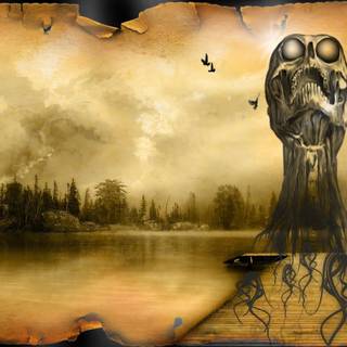 Yellow skull wallpaper