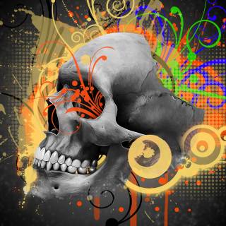 Yellow skull wallpaper