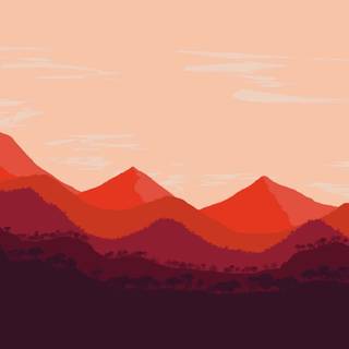 Abstract mountain ranges with sunset wallpaper