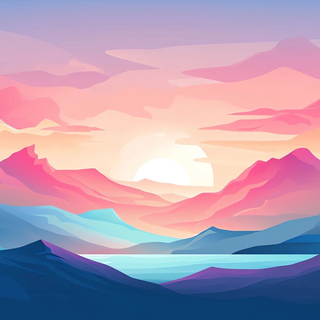 Abstract mountain ranges with sunset wallpaper