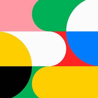 Bold geometric shapes primary colors wallpaper