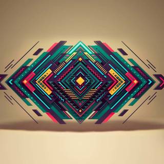 Bold geometric shapes primary colors wallpaper