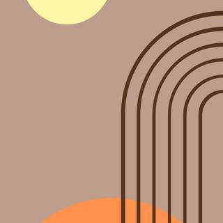 Minimalist circles and lines neutral tones wallpaper