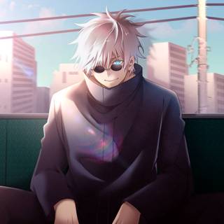 Gojo with glasses wallpaper