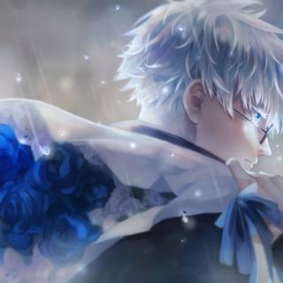 Gojo with glasses wallpaper