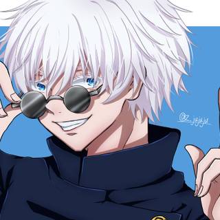 Gojo with glasses wallpaper