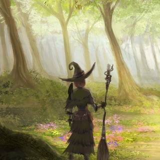 Forest witch wallpaper