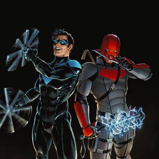 Red Hood vs Nightwing wallpaper