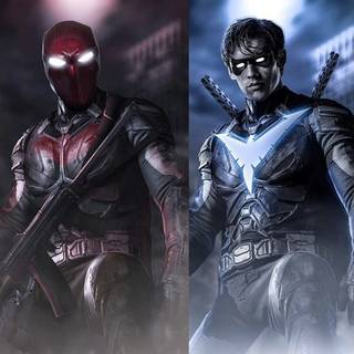 Red Hood vs Nightwing wallpaper