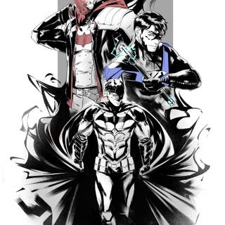 Red Hood vs Nightwing wallpaper