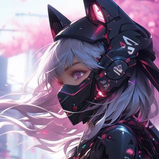 Cyber anime girl 4k wallpaper