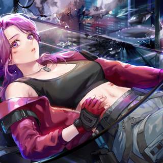 Cyber anime girl 4k wallpaper