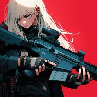 Cyber anime girl 4k wallpaper