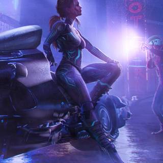 Cyber anime girl 4k wallpaper