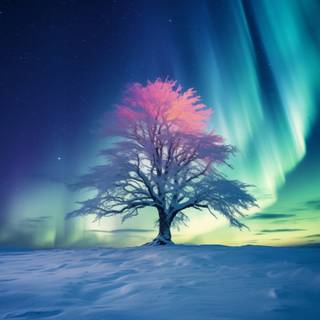 Winter night 5k wallpaper