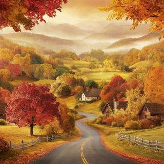 Painting autumn wallpaper