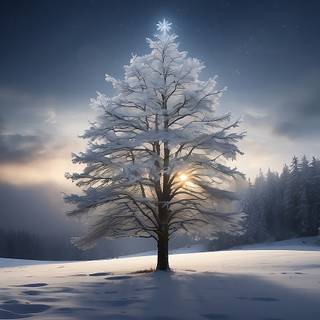 Landscape winter trees wallpaper