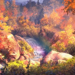 Painting autumn wallpaper