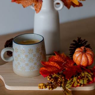 Coffee shop autumn wallpaper