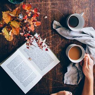 Autumn books coffee wallpaper