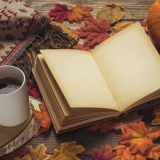 Autumn books coffee wallpaper
