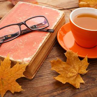 Autumn book tea wallpaper