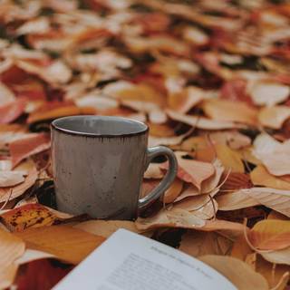 Autumn books coffee wallpaper