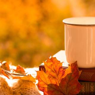 Autumn books coffee wallpaper
