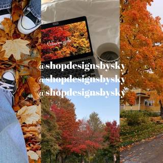 Collage laptop autumn wallpaper