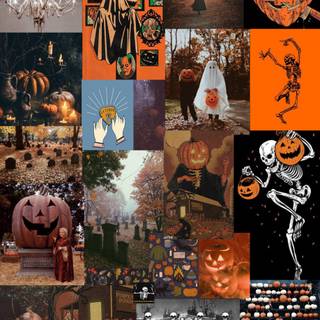 Spooky Halloween collage wallpaper