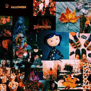 Spooky Halloween collage wallpaper