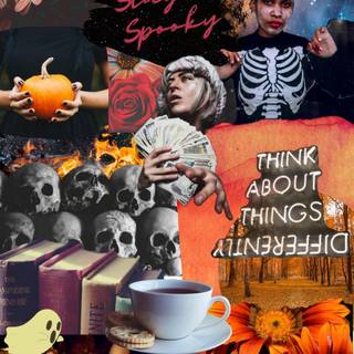 Spooky Halloween collage wallpaper