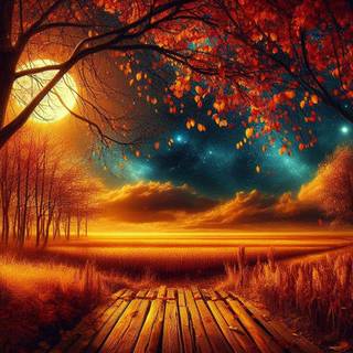 Autumn dark mode wallpaper