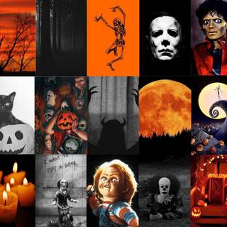 Spooky Halloween collage wallpaper